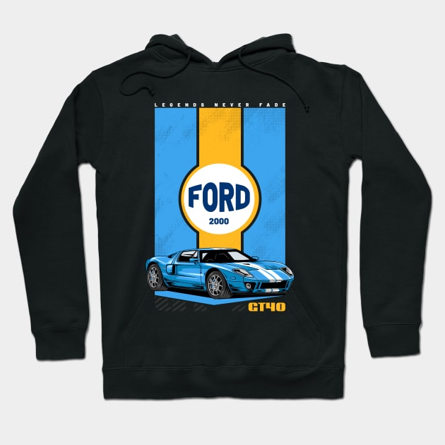 GT40 Exotic Car Hoodie by milatees